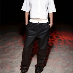 FINAL.Alexander Wang Drawstring Leather Track Pant